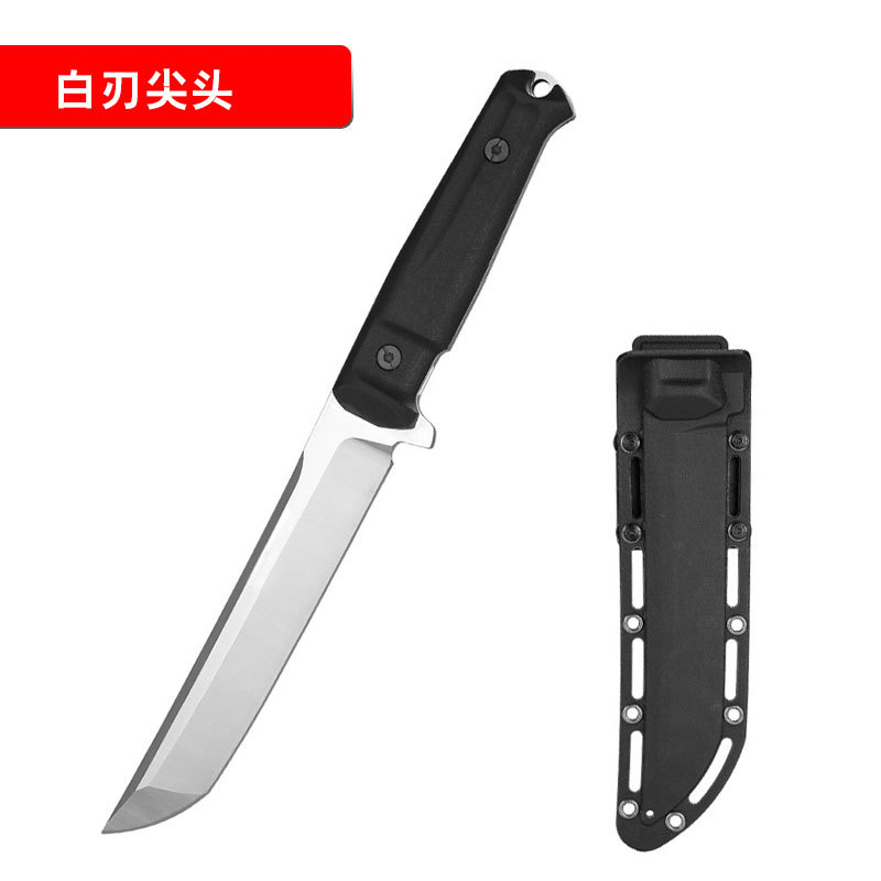 Miller Brothers Outdoor Straight knife, high-hardness one-piece camping survival knife, sharp stainless steel portable self-defense tactical knife undefined