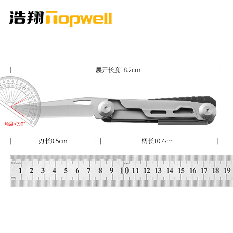 Outdoor small tools: mini folding knife, camping multi-functional EDC tool, pocket knife to carry flint details Picture