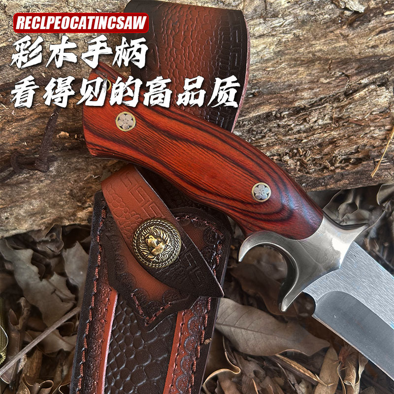 Pojiang M390 outdoor one-piece steel high-hardness sharp straight knife Fruit knife portable self-defense camping knife durable Specification drawing