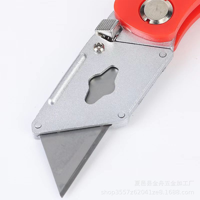 Heavy-duty folding utility knife, large paper cutter, box opening knife, cutting knife tools, wallpaper knife, trapezoidal blade details Picture