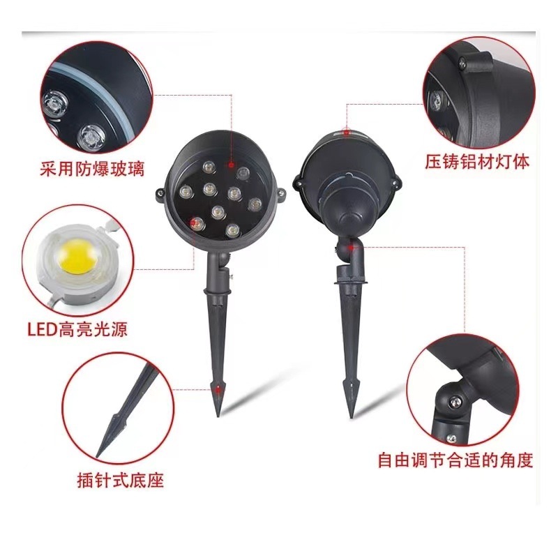 Tree shooting lights, landscape spotlights, led floodlights, outdoor waterproof tree lighting lights, garden park courtyard seven-color ground insertion lights Application Scenario
