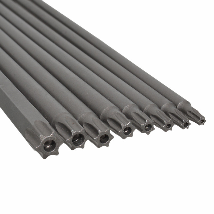 8-piece set of 200mm hollow screwdriver bit, hexagonal plum blossom center hole screwdriver bit, S2 alloy steel material Specification drawing
