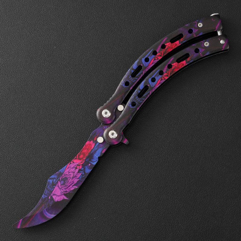 Portable CSGO practice folding game knife item Butterfly Training Knife Outdoor unedged swing knife undefined