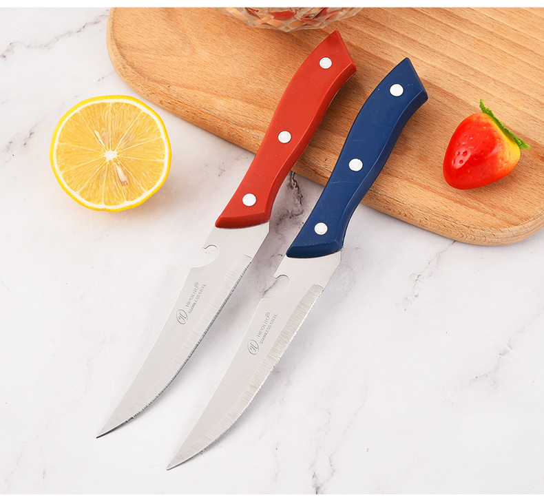 Factory direct sales of portable multi-functional small outdoor knives for cutting vegetables, meat and peeling, household knives, stainless steel fruit knives Specification drawing