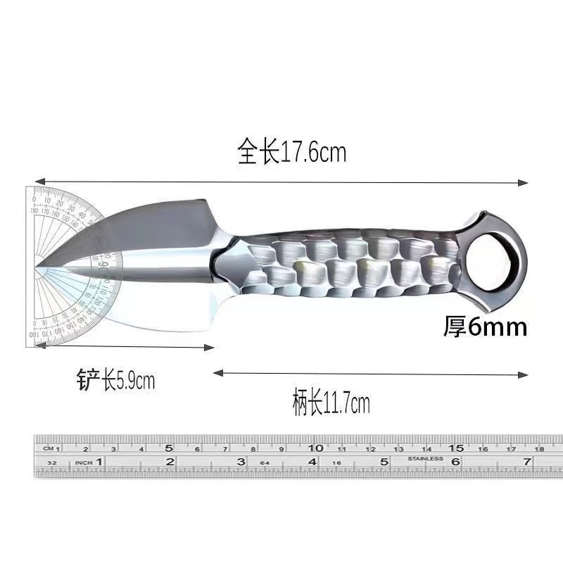 K Sheath small shovel VG10, ultra-high hardness, multi-functional stainless steel knife, household fruit knife, fishing and collection Item Picture