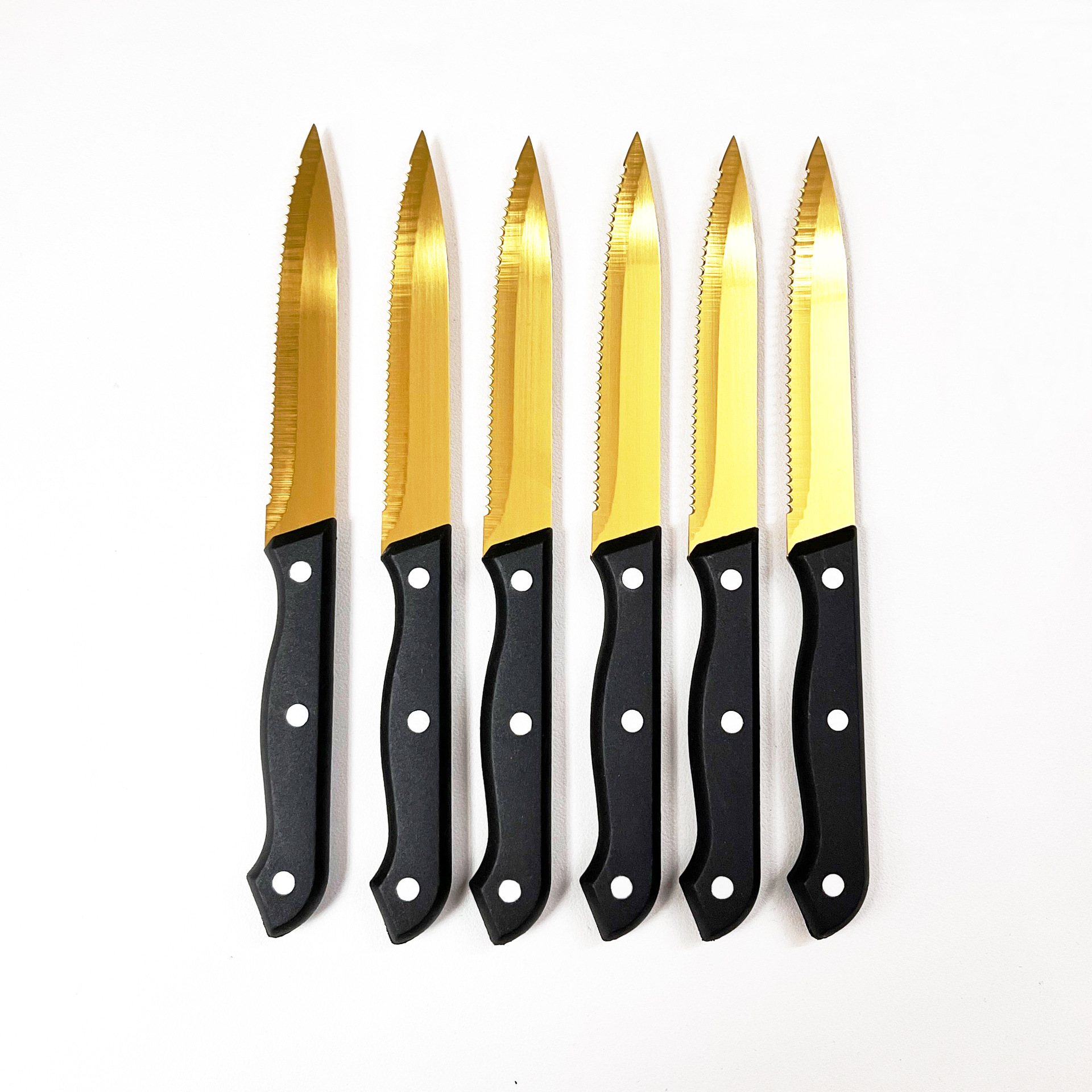 Manufacturer's in-stock stainless steel steak knife, 5-inch pointed tip, aluminum nail, PP handle, bright steak knife, special for Western cuisine Specification drawing