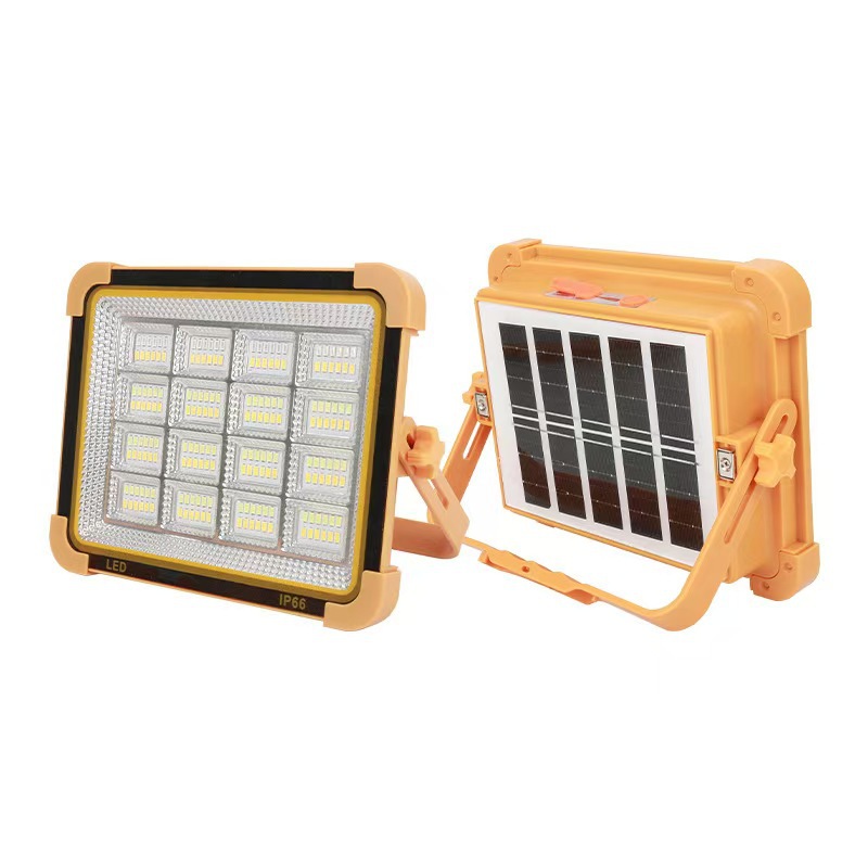 Cross-border in-stock LED outdoor lighting portable camping rechargeable lamp solar hand-held high-intensity emergency floodlight factory Item Picture