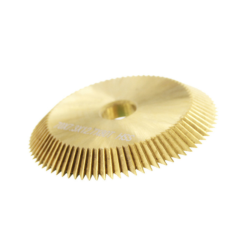 Wholesale of HSS high-speed steel cutting saw blades, single-sided tooth titanium-coated circular saw blades, cutting blades 60*6*16*90T Application Scenario