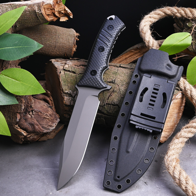 Outdoor survival self-defense tactical knife, portable straight knife, wilderness survival knife, survival knife, one-piece keel, high-hardness straight knife details Picture