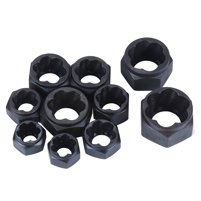 Factory direct sales of low-priced 10-piece sets of socket heads, hexagon nuts, bolts, damaged nuts, and removal tools Specification drawing
