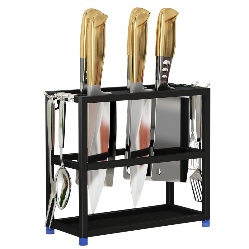 A luxury stainless steel knife rack, kitchen storage rack, large creative knife holder, kitchen knife rack, wall-mounted Item Picture