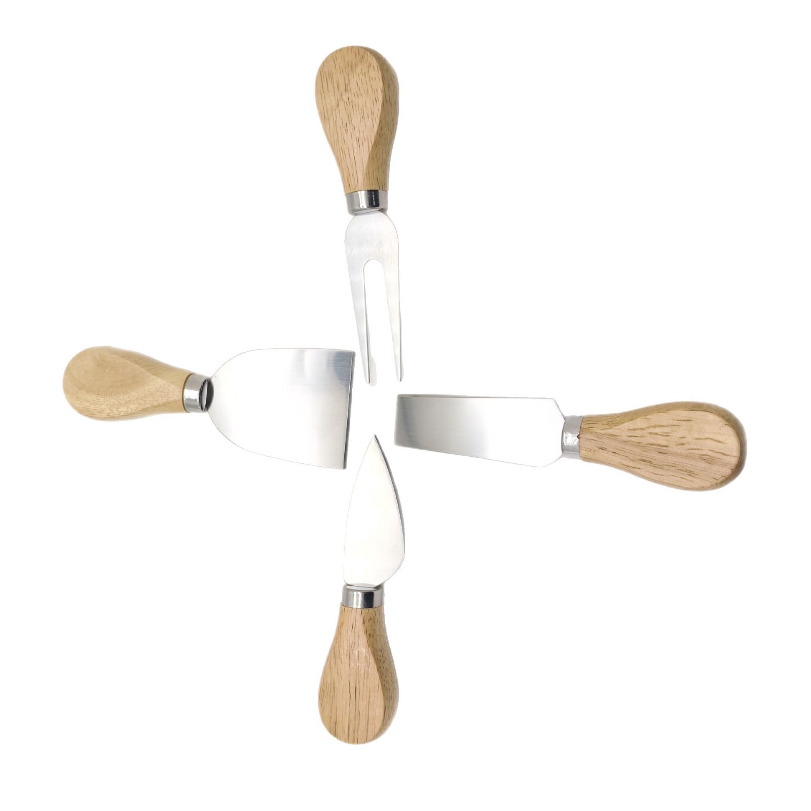 Wooden handle cheese knife set, stainless steel cheese knife, cheese knife, butter pizza knife, cake tool fork, butter knife Item Picture