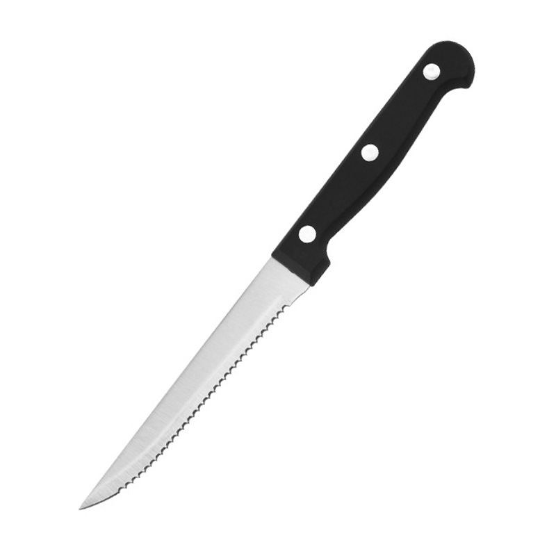 Cross-border stainless steel Western restaurant knife and steak knife set of 4 pieces, hotel and home kitchen PP handle serrated steak knife Item Picture