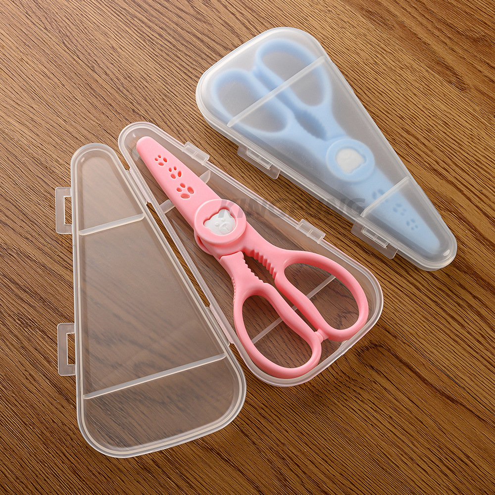 Ready-made ceramic baby food scissors with storage box, baby food scissors for takeout, portable kitchen vegetable and meat scissors Specification drawing