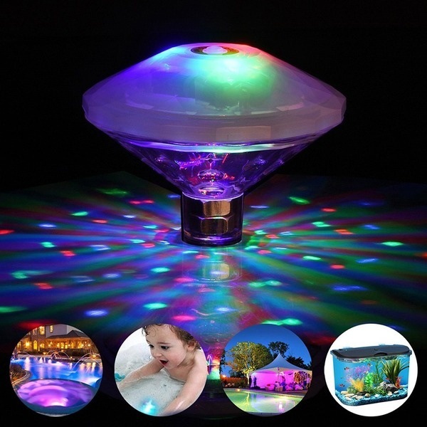 Swimming pool lights, diving lights, LED bathtub lights, bath lights, waterproof projection water, floating fish tank, fountain lights, dance table lamps full figure