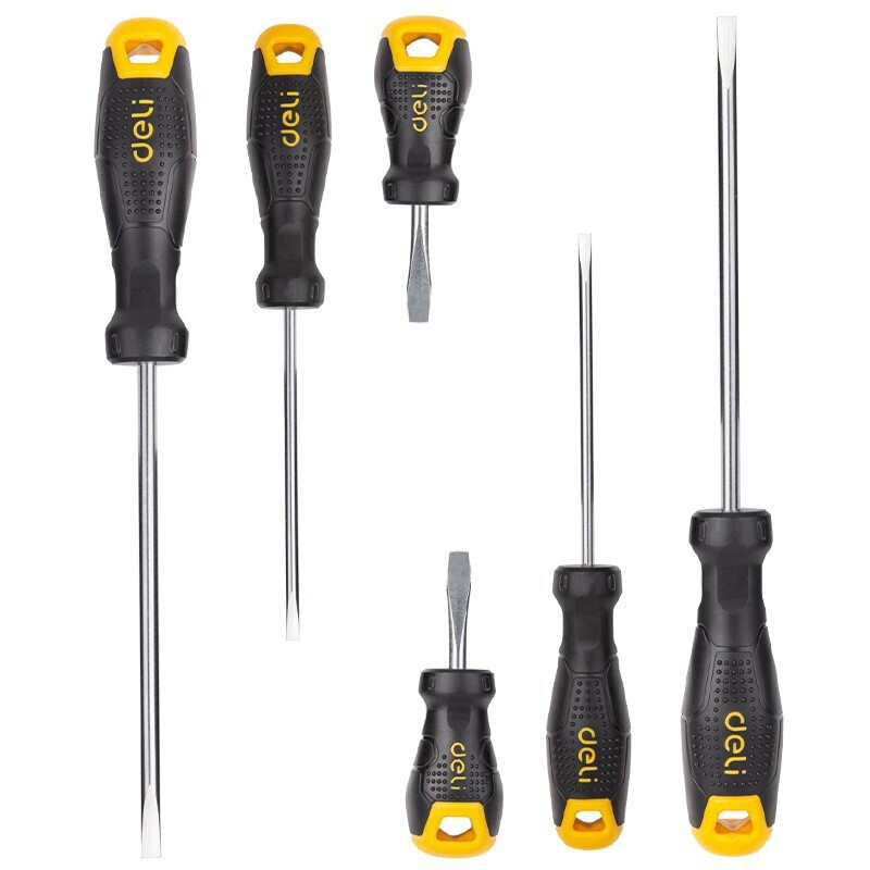 deli plastic-handled flat-head screwdrivers, anti-slip screwdrivers, screwdrivers, screwdrivers wholesale Application Scenario