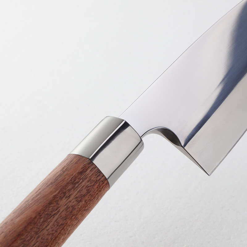 Factory hammer-patterned Japanese fish head knife, salmon products sashimi knife, knife-edge knife, wood fiber cooking knife, commercial Specification drawing