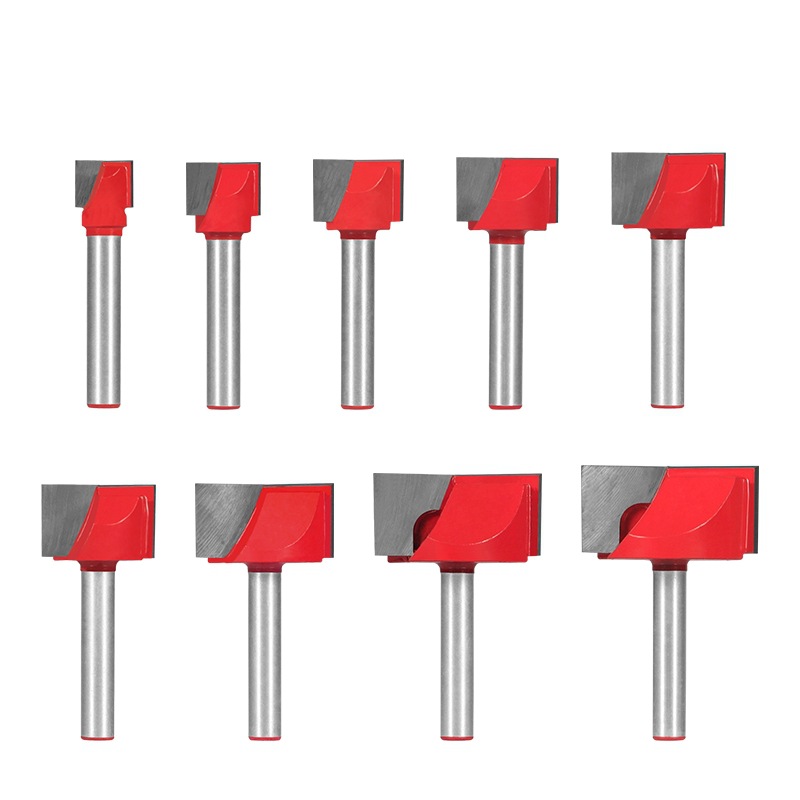 Yusheng red 6-piece 10-32mm woodworking milling cutter, bottom cleaning cutter, slotting cutter, bottom scraping and flat bottom cutter tools Item Picture