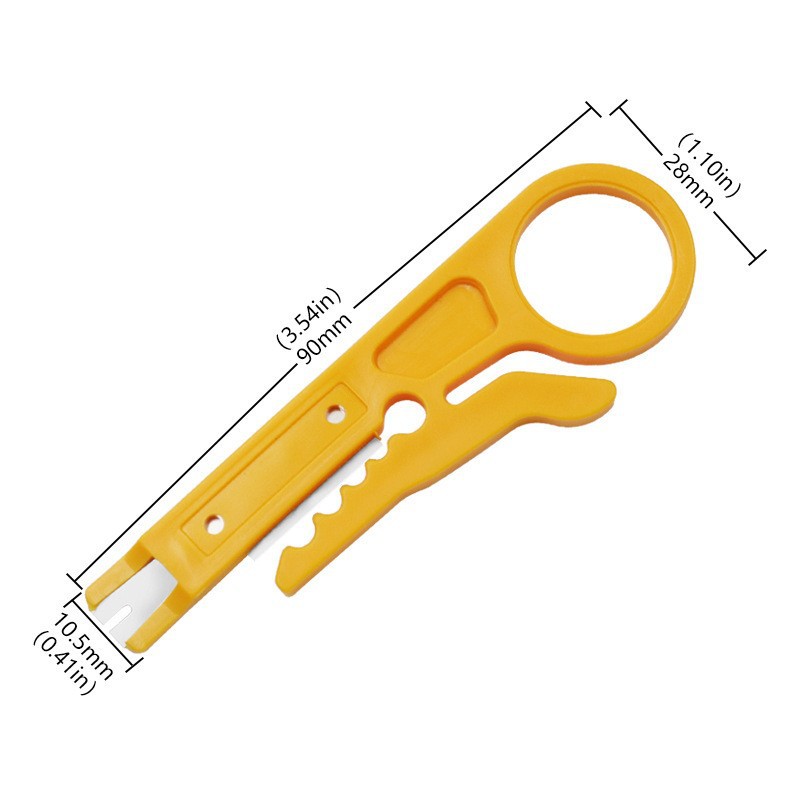 Small yellow knife wire crimping tool, wire stripper, wire crimping tool, simple wire stripping and crimping knife, wire and network cable crimping pliers Item Picture