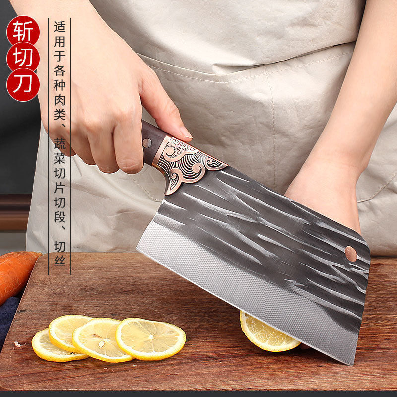 Hand-forged kitchen knife for traveling around the world, 20 yuan, street stall style, dual-purpose knife for chopping and cutting, stainless steel kitchen household knife Specification drawing