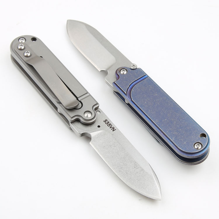 Titanium alloy mini outdoor folding knife, pea high-hardness stone wash s35vn, sharp portable EDC knife for wilderness survival Specification drawing