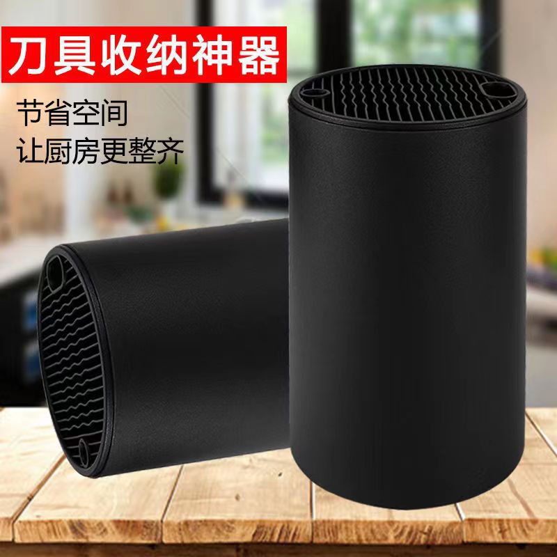 Manufacturer's in-stock stainless steel knife holder storage cylinder with chopping board, creative free knife holder, kitchenware knife rack full figure