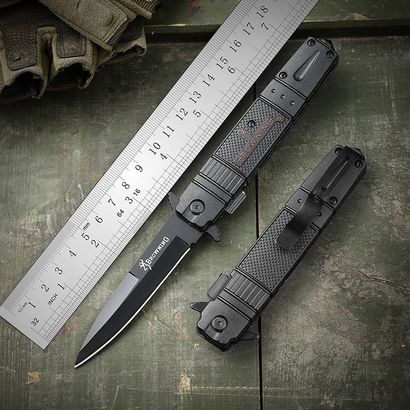 Outdoor camping folding knife, camping survival knife, multi-purpose folding knife, self-defense knife, portable knife, stainless steel Application Scenario