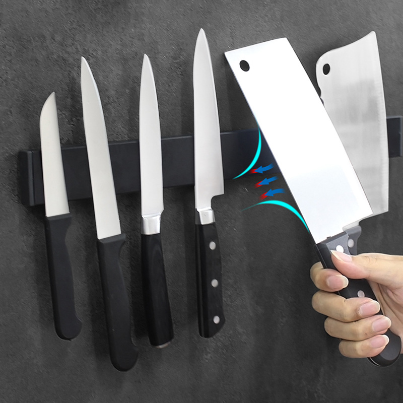 Heke magnetic knife rack wall-mounted, no need for drilling, 304 stainless steel magnetic magnet, magnetic kitchen knife details Picture