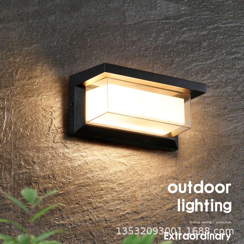 Modern and simple LED wall lamps for outdoor gardens, courtyards, balconies, terraces, exterior walls, waterproof wall lamps, moisture-proof lamps details Picture