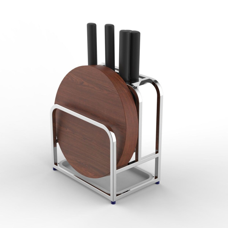 304 stainless steel extra-thick chopping board, cutting board, knife rack, multi-functional kitchen cutting board, storage rack and integrated storage Specification drawing