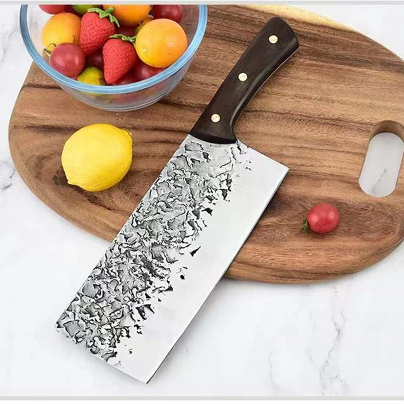 Hammer-patterned forging bone-chopping knife, special knife for chopping bones, kitchen knife, butcher's special axe for cattle and sheep, bone-chopping knife Specification drawing