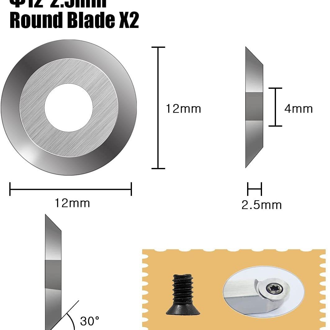 Woodworking turning blades, disposable handheld wood rotary blades, tungsten-titanium hard alloy blades, DIY self-made turning tools Item Picture