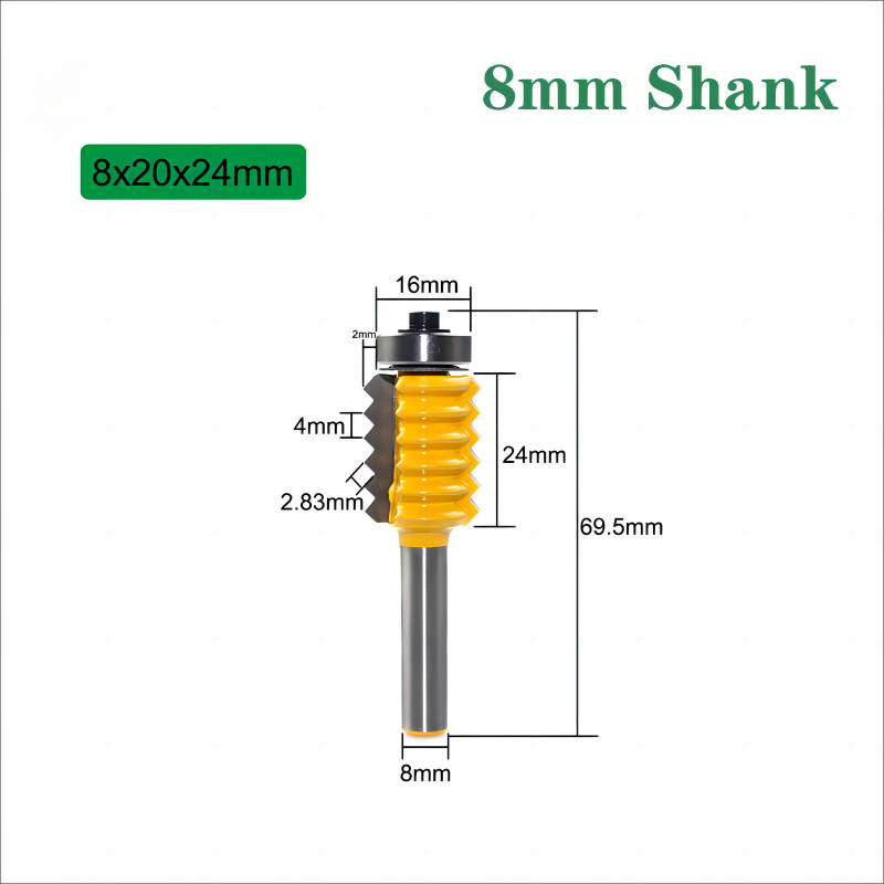 8mm handle multi-tooth tenon knife, woodworking line knife, slotting knife, woodworking milling knife, splicing knife, wavy multi-tooth knife details Picture