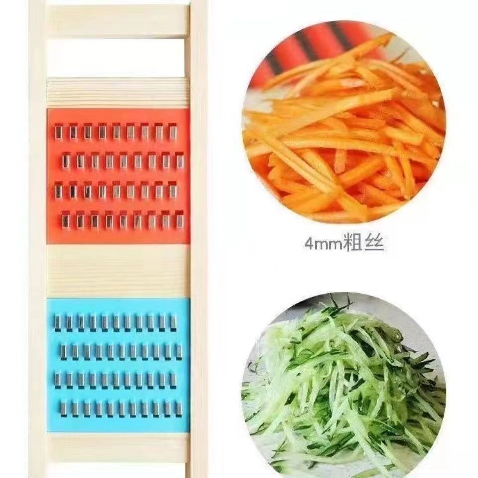 Potato shred grater, grater, grater, potato shred grater, household shred grater, cucumber shred grater, wooden cutting board Specification drawing