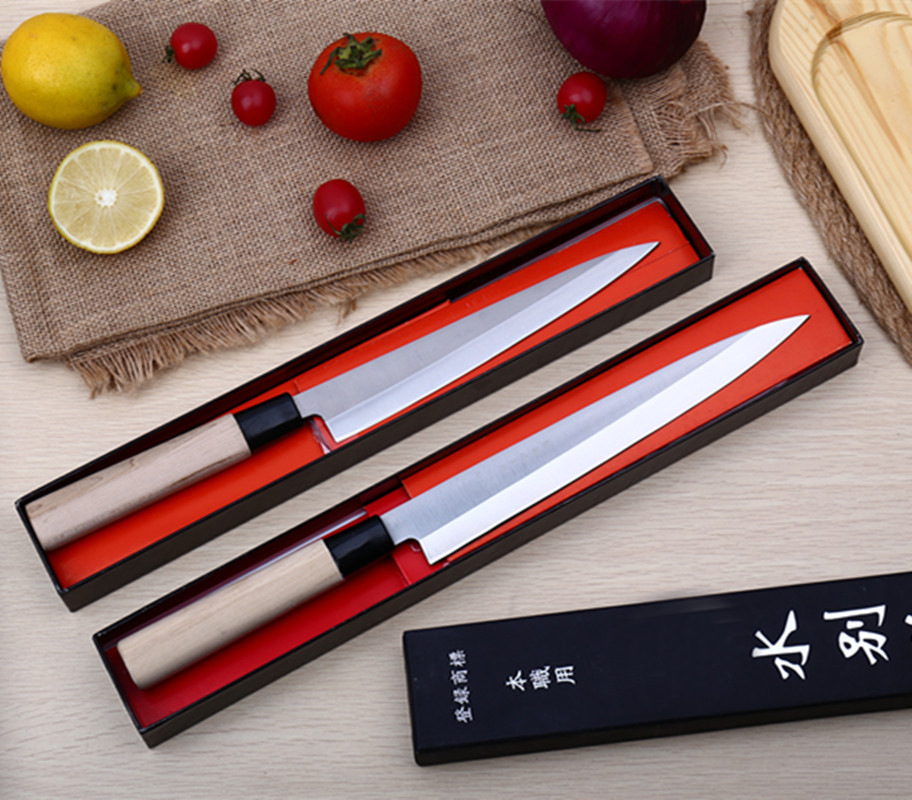 Japanese sashimi knife, Saitake sashimi knife, beef knife, sushi knife, Sakai Fudo salmon special chef's knife, willow blade Application Scenario