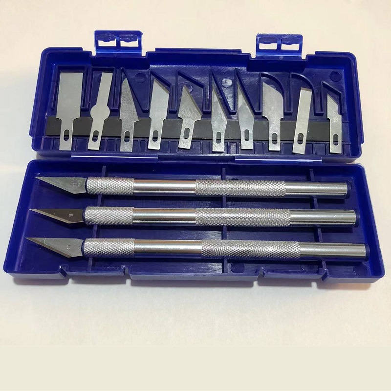 13-piece engraving knife set, handmade pen knife set, DIY paper-cutting and engraving, aluminum alloy knife handle full figure