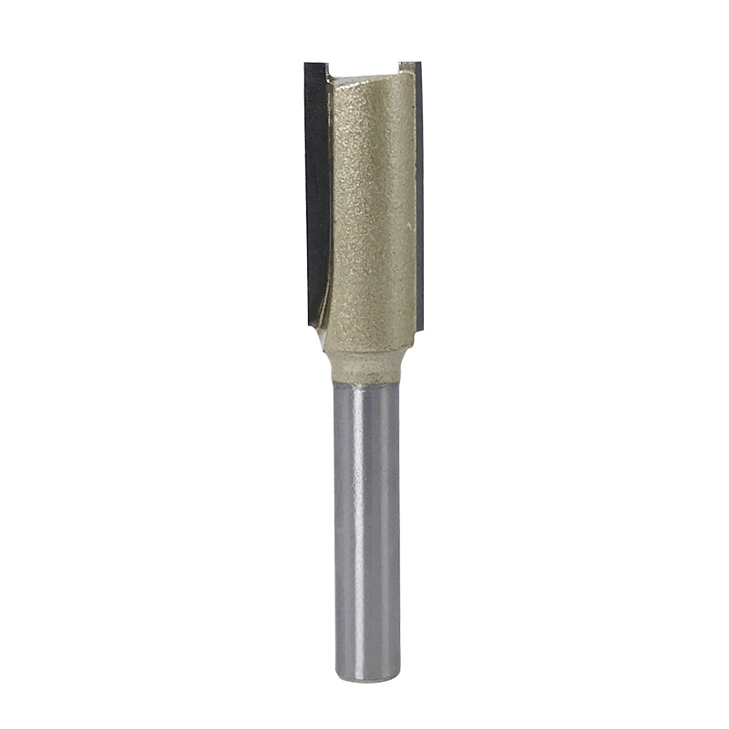 Straight knife woodworking milling cutter 11mm invisible two-in-one connecting piece grooving knife for wine cabinet 1/4 handle edge trimming machine double-edge knife Item Picture