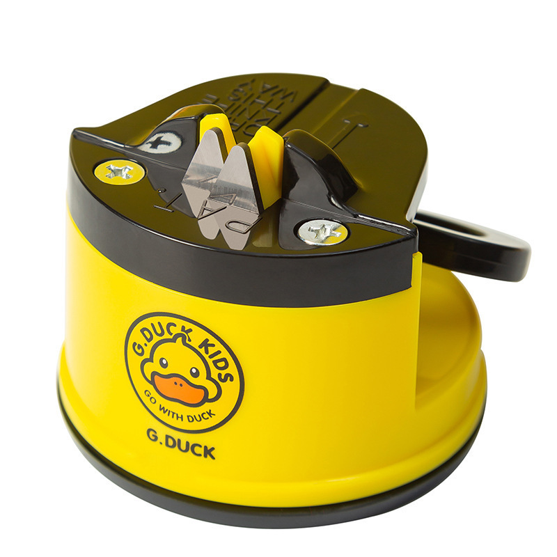 Whetstone Little Yellow Duck Home kitchen fully automatic multi-functional cute double-sided whetstone stick suction cup stable whetstone Item Picture