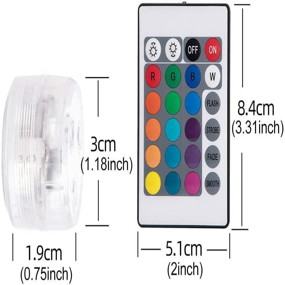 Small knob fish tank light, diving light, LED3 light, 5050 infrared 24-key remote control, seven vase light, water float landscape light details Picture