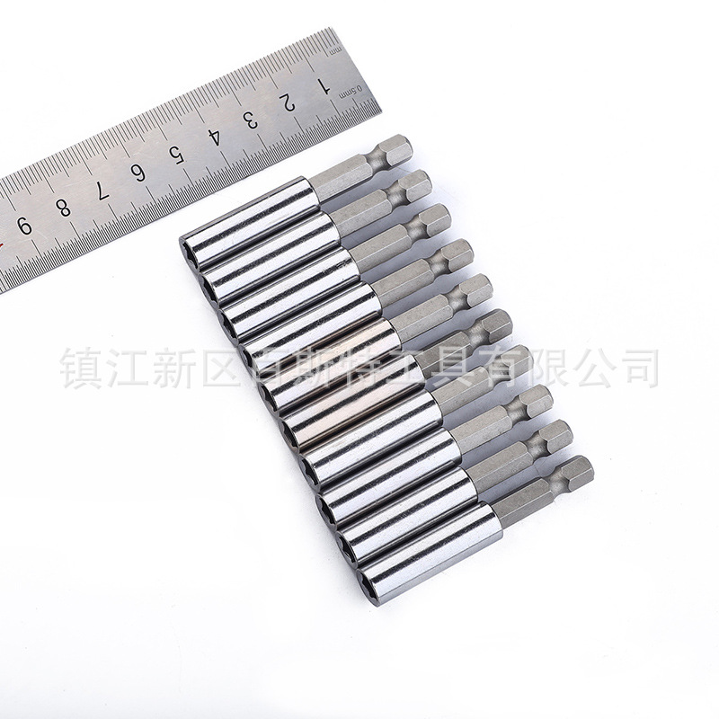 Hexagonal head connection rod, 60mm long, 10-piece single strong magnetic connection rod, chromium-vanadium steel screwdriver rod Specification drawing