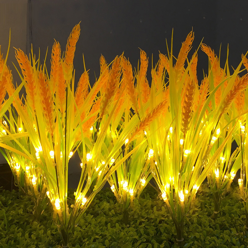 Led-illuminated wheat ear and rice ear lamps, outdoor solar courtyard lawn decorative lights, garden landscape simulation Application Scenario