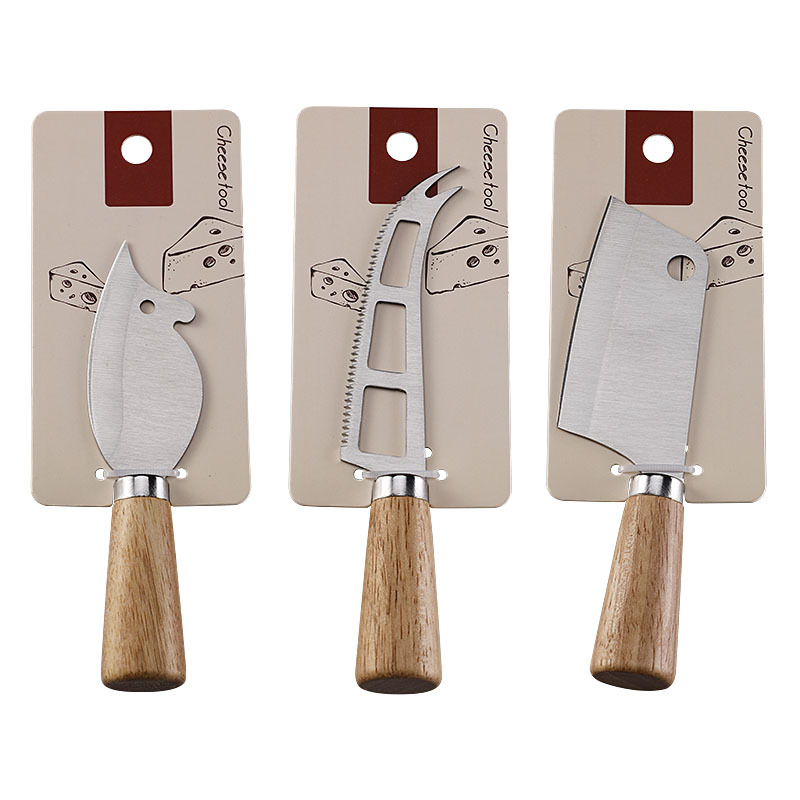 Factory stock rubber wood stainless steel cheese knives, creative cheese tools, cooking steak knives, mini kitchen knives, water knives Application Scenario