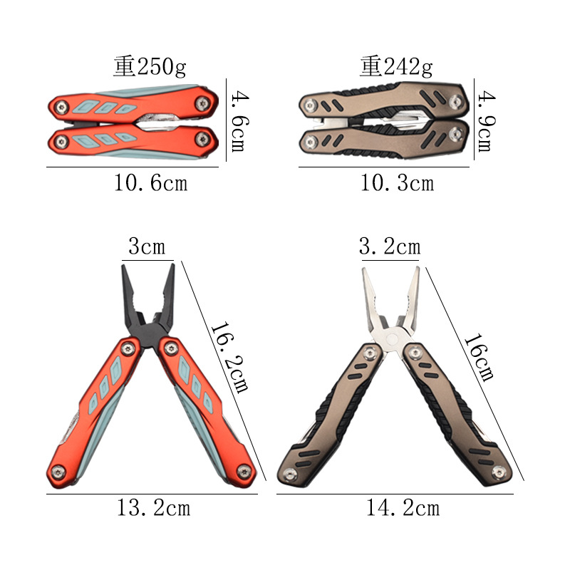 Factory direct sales of multi-functional folding color handle tail lock pliers, wire cutters, outdoor camping tools, portable pliers, gift pliers details Picture