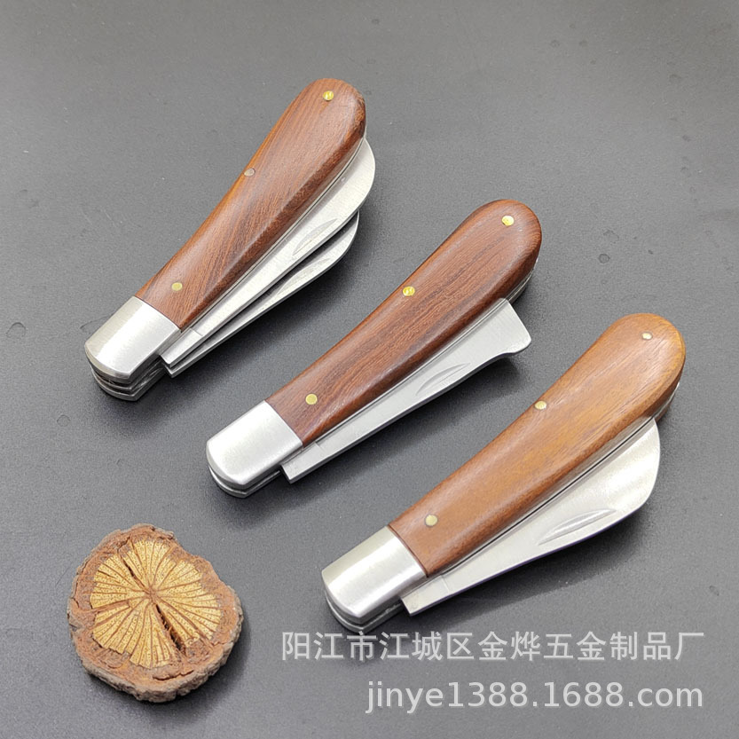 Stainless steel electrician's knife, razor, folding double-cut knife, straight-edge electrician's knife, wire stripping and opening knife, pruning small curved knife Specification drawing
