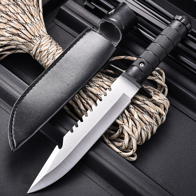 Outdoor high-hardness multi-functional knife, stainless steel knife, outdoor camping knife, wilderness survival knife, portable knife straight undefined