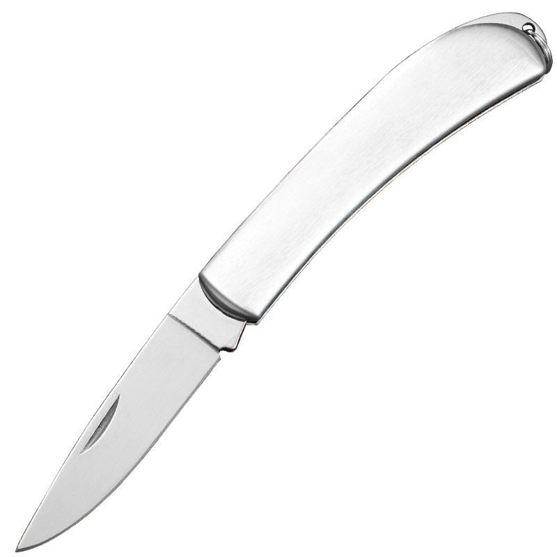 All-steel folding knife, folding knife without lock, small stainless steel portable mini knife, keychain fruit knife, cross-border Item Picture