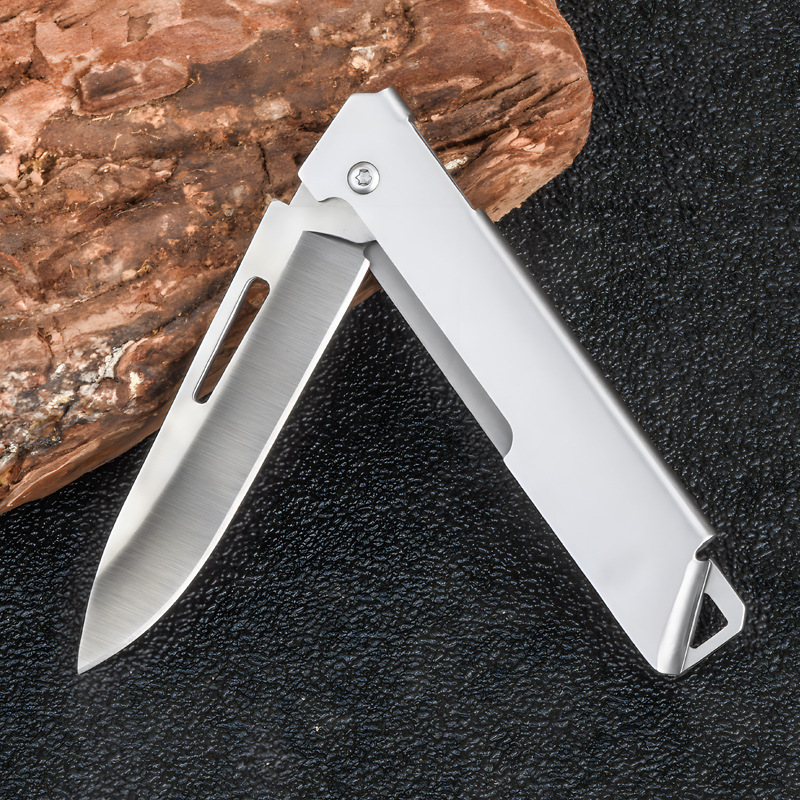 In-stock stainless steel folding fruit knife, household peeler knife, outdoor portable folding knife, express unboxing knife details Picture