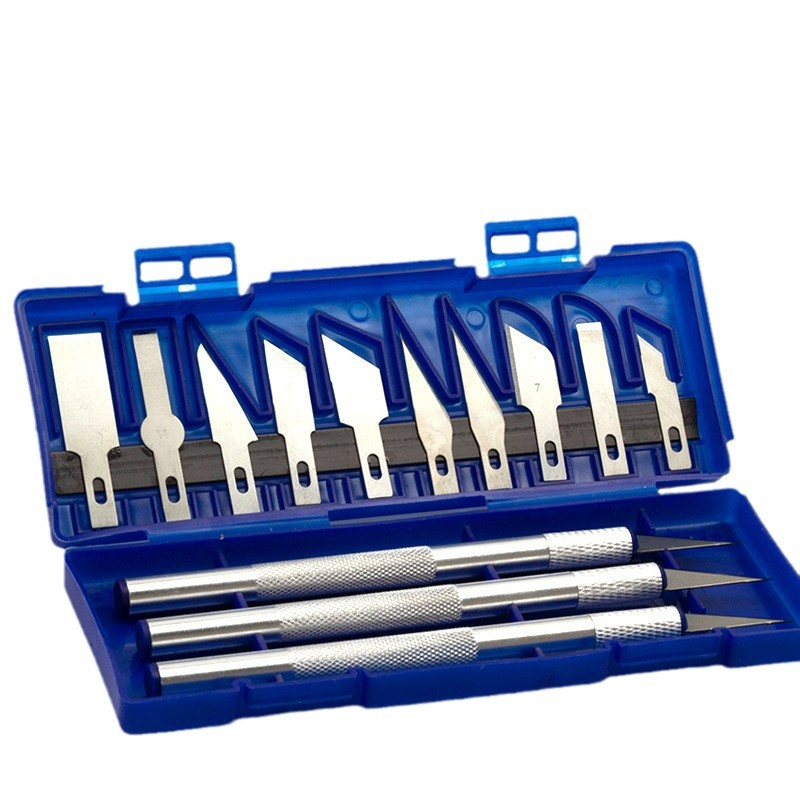 13 sets of engraving knives, aluminum alloy engraving knives, paper-cutting and engraving knives, tool sets, handcrafted utility knives, model knives Item Picture