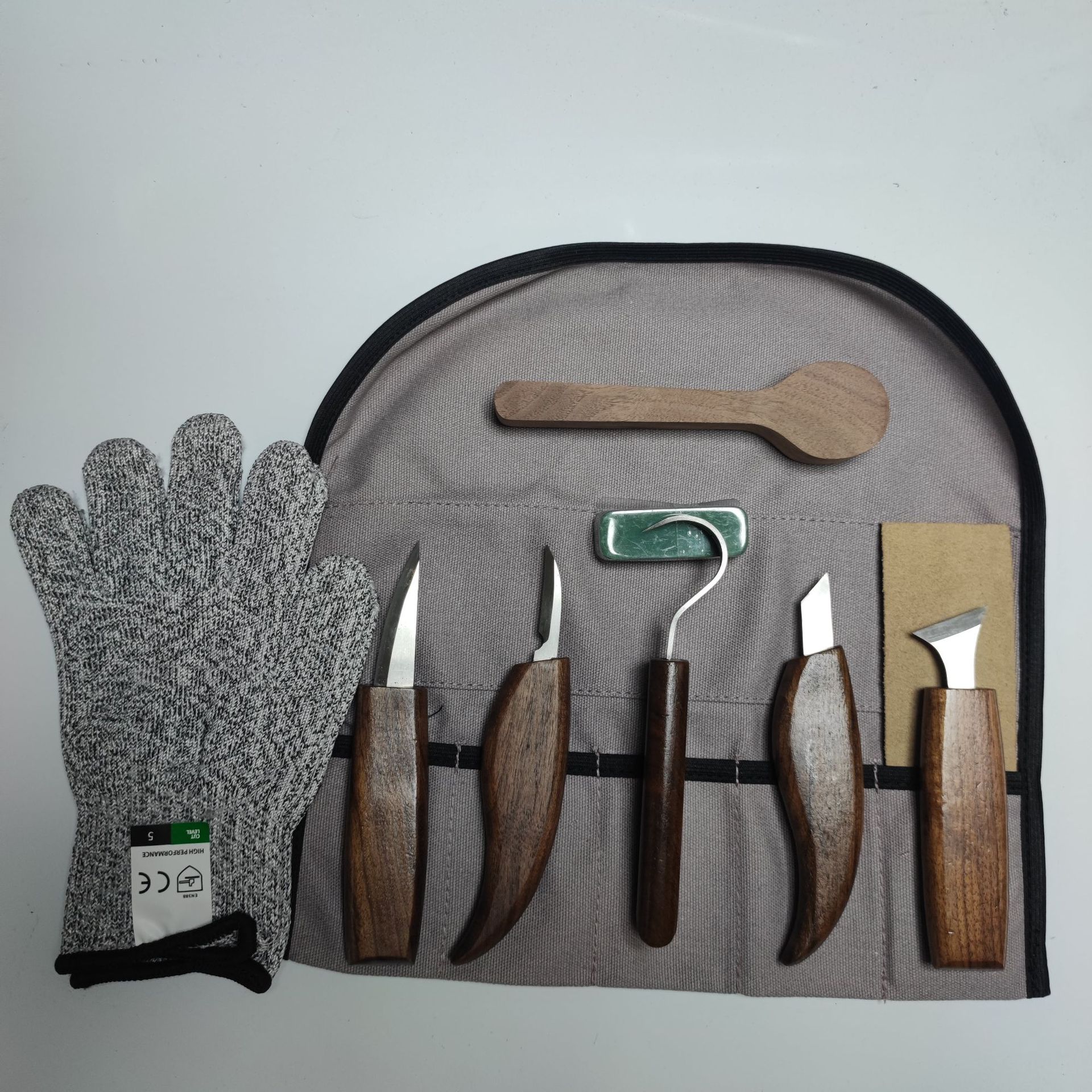 8-piece set of walnut wood carving knives, 9-piece set of walnut wood carving knives, 10-piece set of walnut wood carving knives Specification drawing