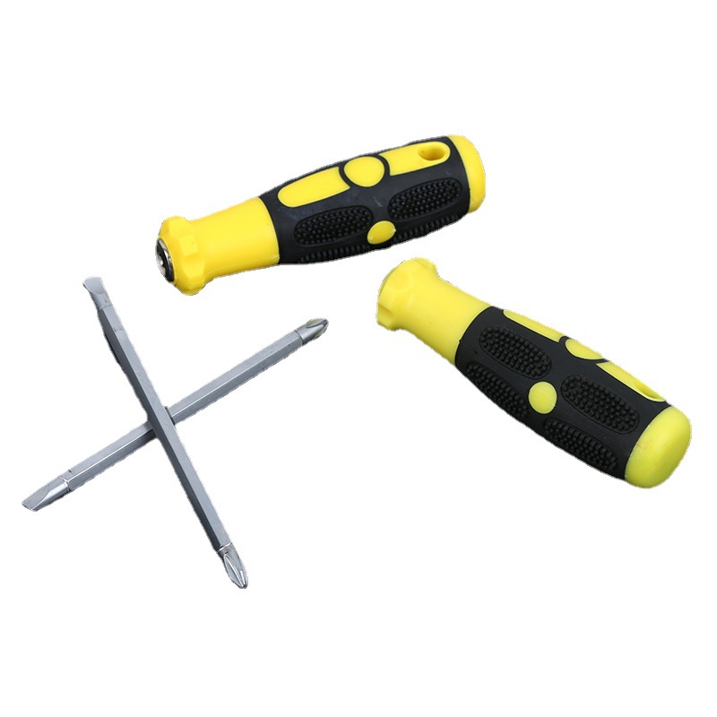 Manufacturer's flat-mouth plum blossom dual-purpose screwdriver, flat-head cross plum blossom strong magnetic roving tool screwdriver Item Picture